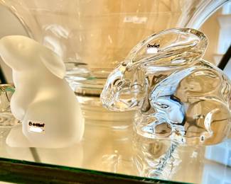 Baccarat and Orrefors bunnies.