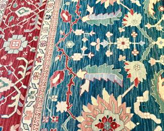 Fantastic Turkish Oashak rug, hand dyed, 9.10x13.10". Amazing!