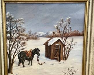 N. Hull vintage oil painting.