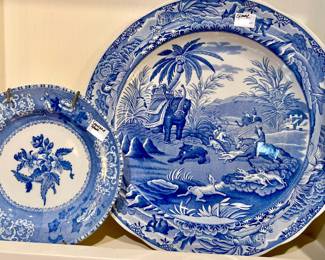 Spode blue and white plates.