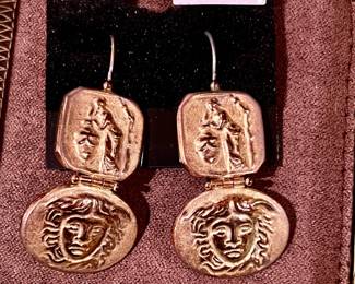 Tagliomonte new in box sterling Medusa coin earrings