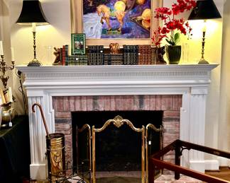 Lovely fireplace vignette.
