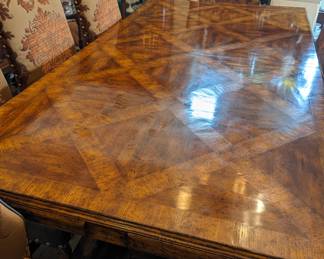 Dining table w 2 end chairs and 6 side chairs