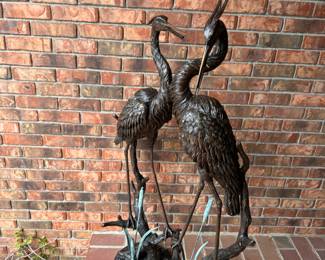 Bronze Cranes , also plumbed to be fountains 