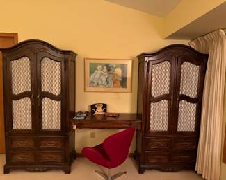 Old Hickory Armoire’s with desk connector 