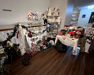 Very nice Christmas ornaments, lights, you name it!