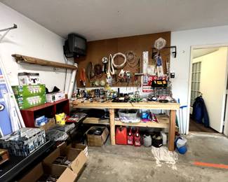 Full garage. Light bulbs, small tools, etc.
