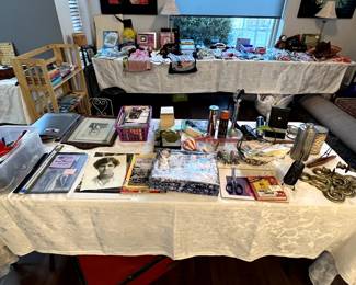 Vintage, children's games, toys, books, Barbies, bookcase, lamps