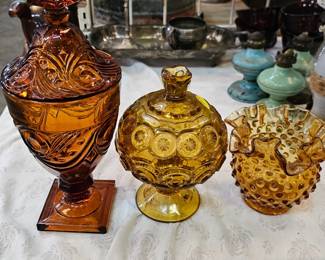 AMBER CANDY DISHES