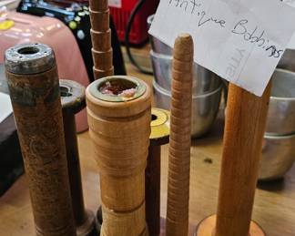 ANTIQUE SEWING BOBBIN LOT