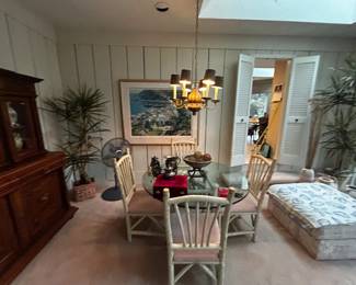 Shabby Chic dinette set, Howard Behrens signed serigraph