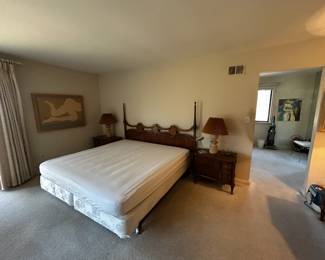 Retro King bed, nightstands, triple dresser, tall armoir