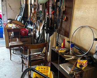 Wall-o-tools in packed garage