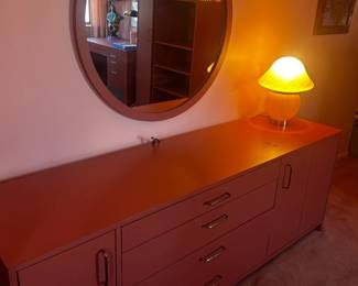 Laminate triple dresser and mirror