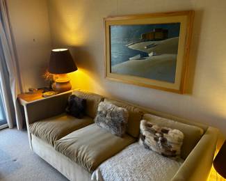 Studio sofa and original art