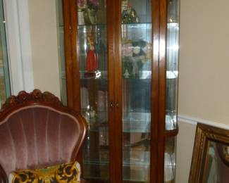 Nice curved end curio cabinet