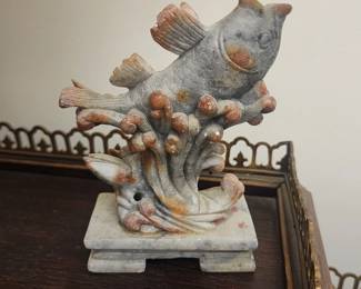 Carved koi