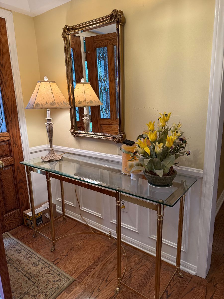 Glass console table