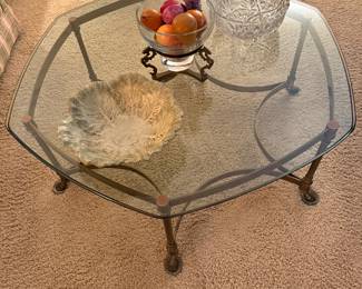 glass top coffee table