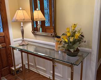 Glass console table