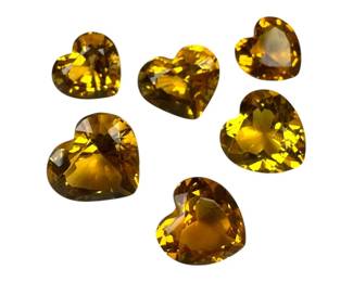 6 Loose Heart Citrine 18 CTTW Gemstones