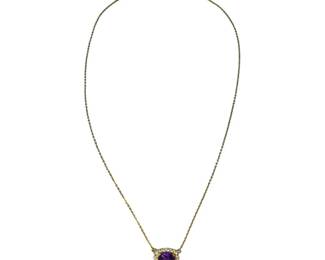 22kt Yellow Gold Amethyst Stationary Necklace