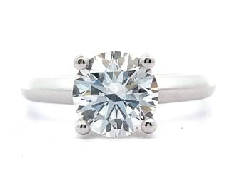 NEW! Classic 2 Carat Diamond Solitaire Ring in 18k White Gold