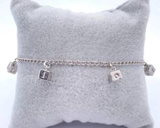 Christian Dior Station Drop Cube Charm Bracelet
