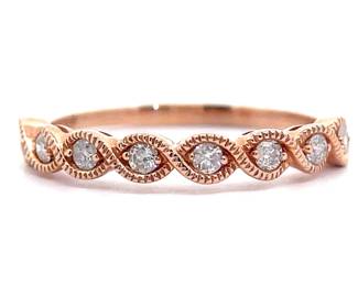 NEW! 0.25 Carat Diamond Twisted Halo Ring in 14k Rose Gold