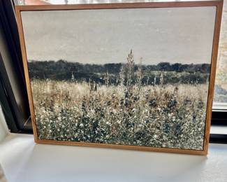 Wildflower field framed canvas print