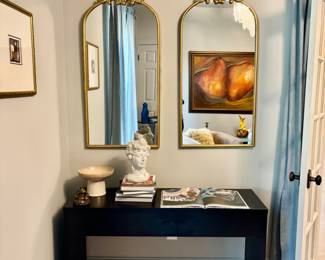 Gold tone filigree wall mirror