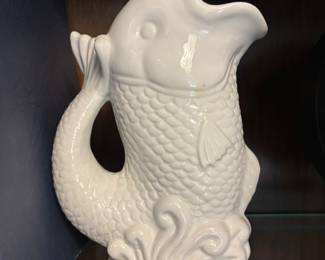 White ceramic fish pitcher