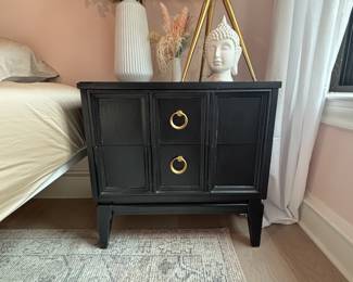 Black nightstand - gold cabinet pull handles