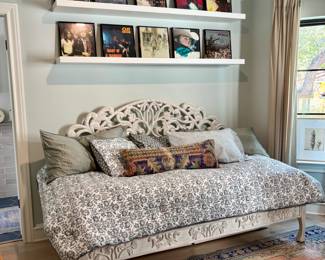 Hand Carved Wood Daybed w/ mattress