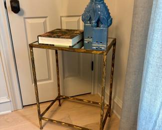Accent Table gold tone glass top
