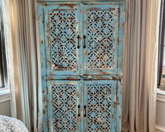 Wooden cabinet carved