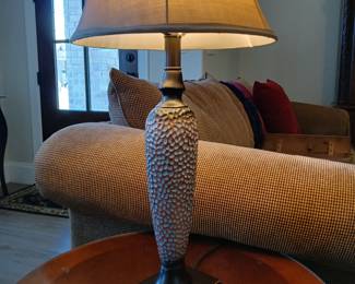 Set of 3 Hammered Bronze ceramic lamps