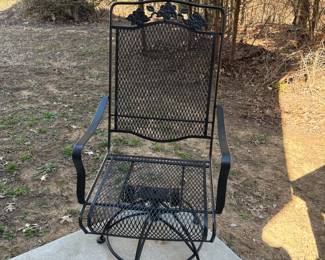 Set of 4 swivel outdoor metal chairs 