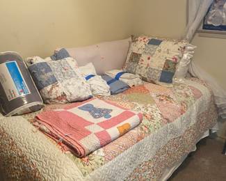 Twin Bed and Quilts