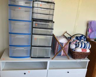 Storage Bins plus Knitting Supplies