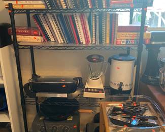 Cookbooks and lots of Misc. Kitchen Appliances
