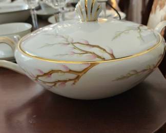 Close up of Kent china Spring Willow pattern