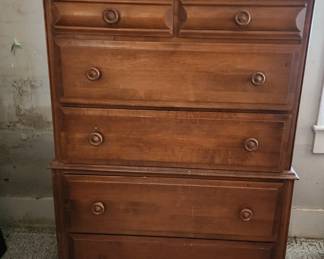 Vintage chest with unique coal oil lamp on top