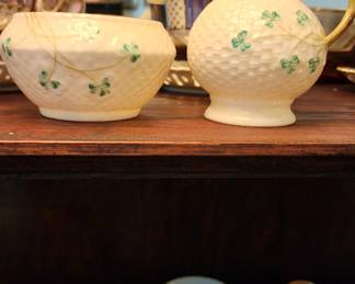 Beleek creamer and sugar