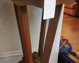 Antique marble top table on casters