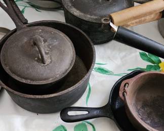 Black iron pots and other pots