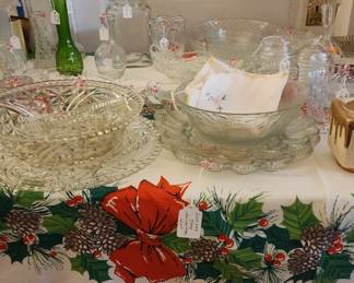 Lots of vintage pressed glass