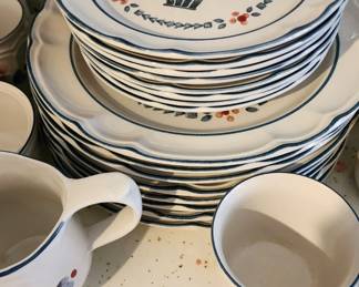 Set of Cumberland stoneware.  Pattern is "Bramble berry"