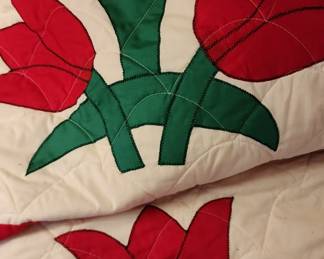 Close up of tulip quilt
