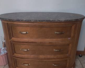 Beautiful Century Marble top 3 drawer chest
